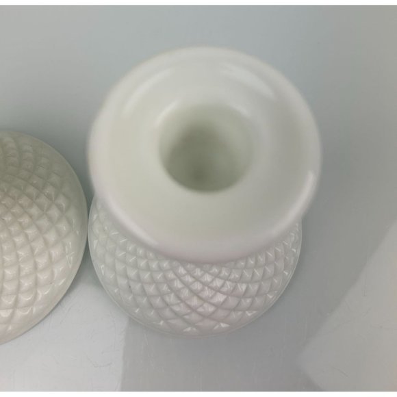 WESTMORELAND Authentic Milk Glass Set of 2 Hobnail Candle Holders White Home - Picture 8 of 12